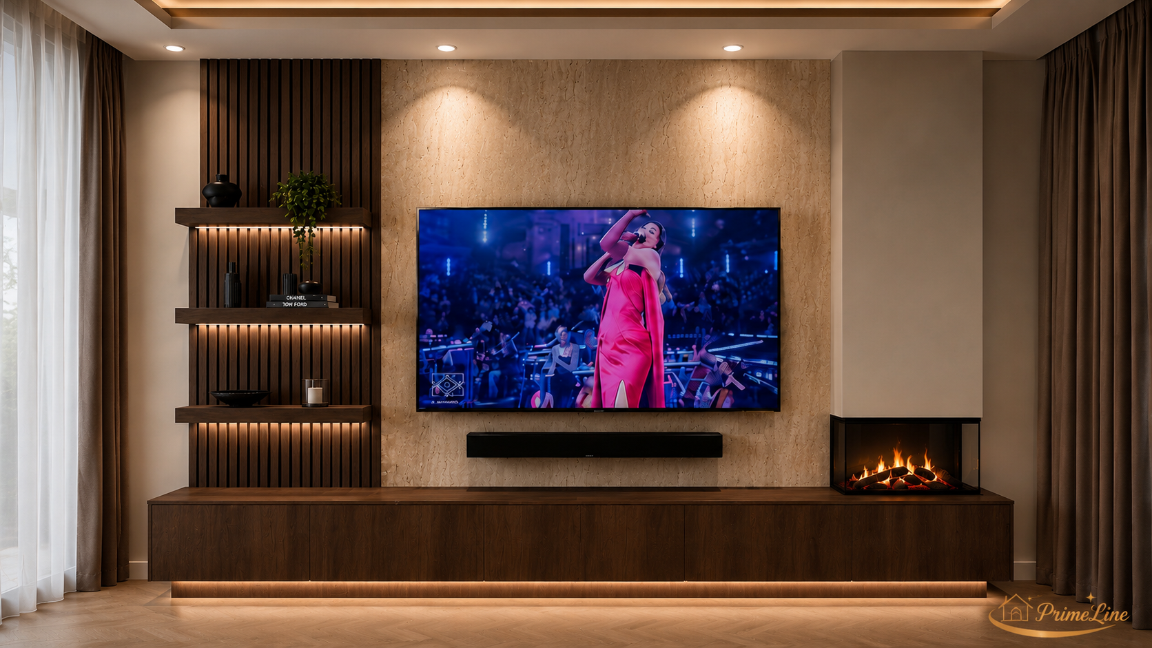PrimeLine Prestige – Luxe Cinewall met Haard op Maat