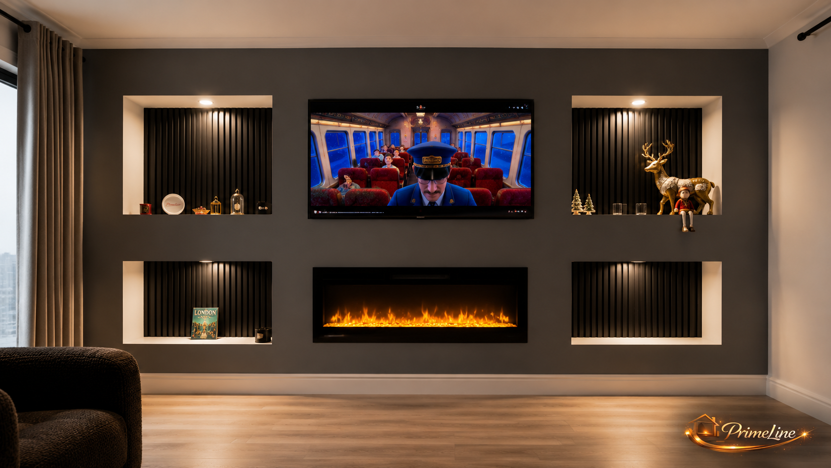 Cinewall Prestige Noir | Luxe Designwand met Elektrische Haard