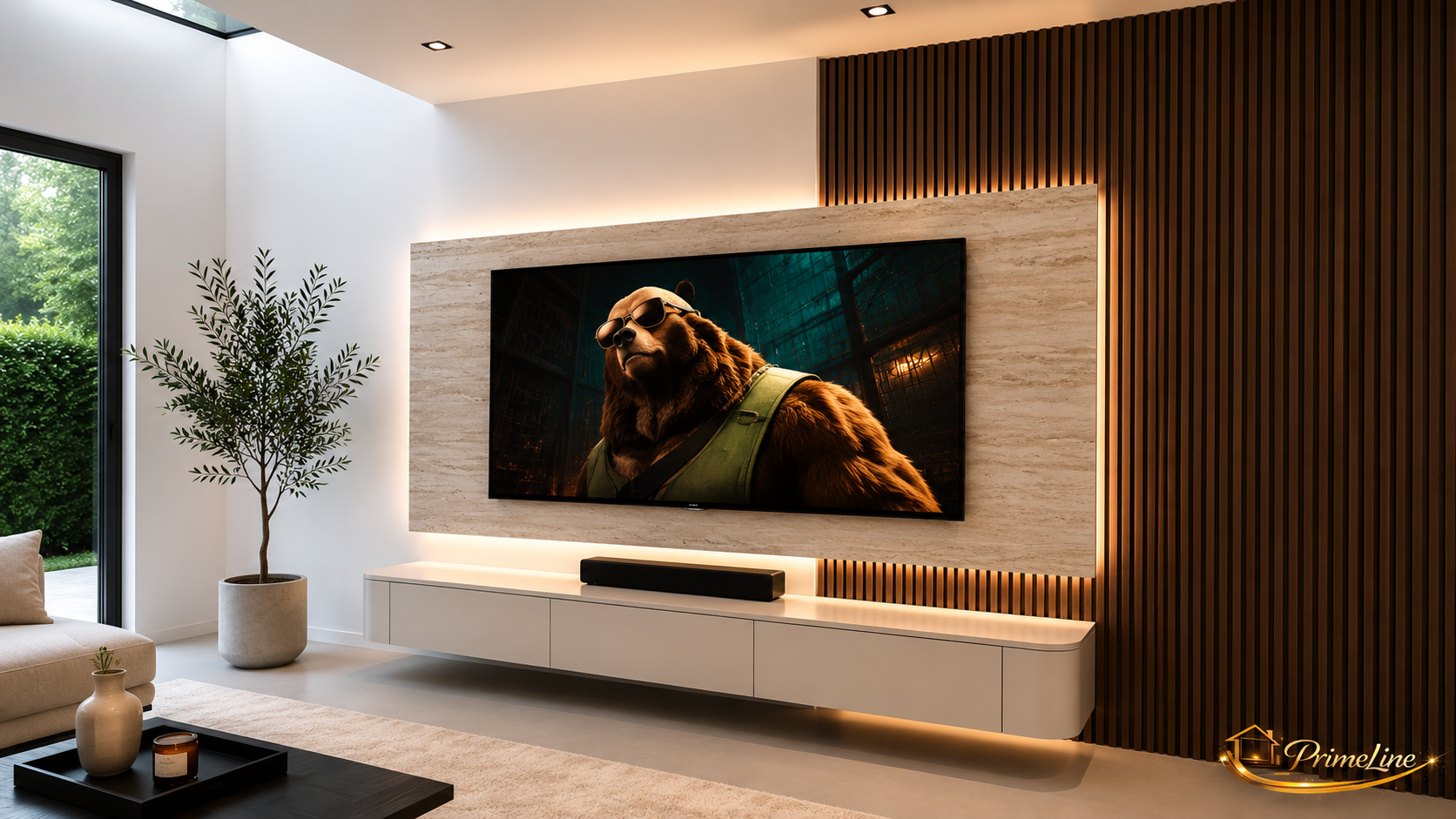 PrimeLine Nordic Cinewall | Luxe TV Wand op Maat met Wandpanelen